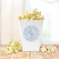 Custom Popcorn Box Wedding Favor DUSTY BLUE INITIALS | Personalized Popcorn Favor | Unique Wedding Shower Favor | Popcorn Favor | Baby Shower Favor | Minimalist