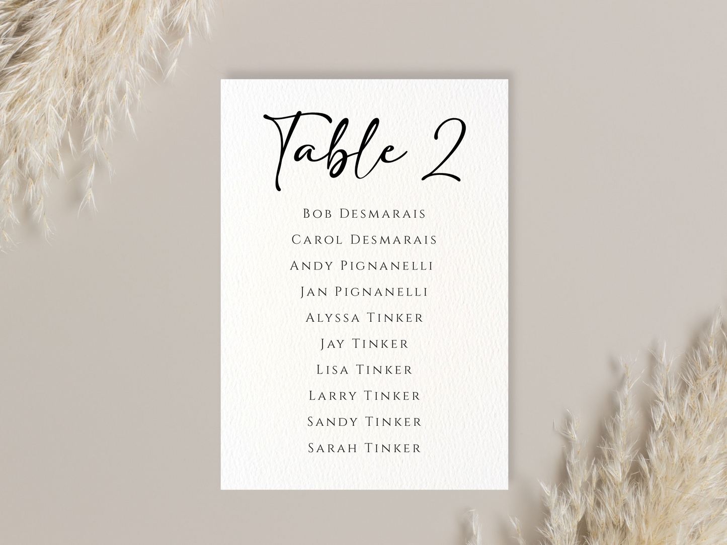 Personalised Wedding 'Find Your Seat' Table Seating Plan