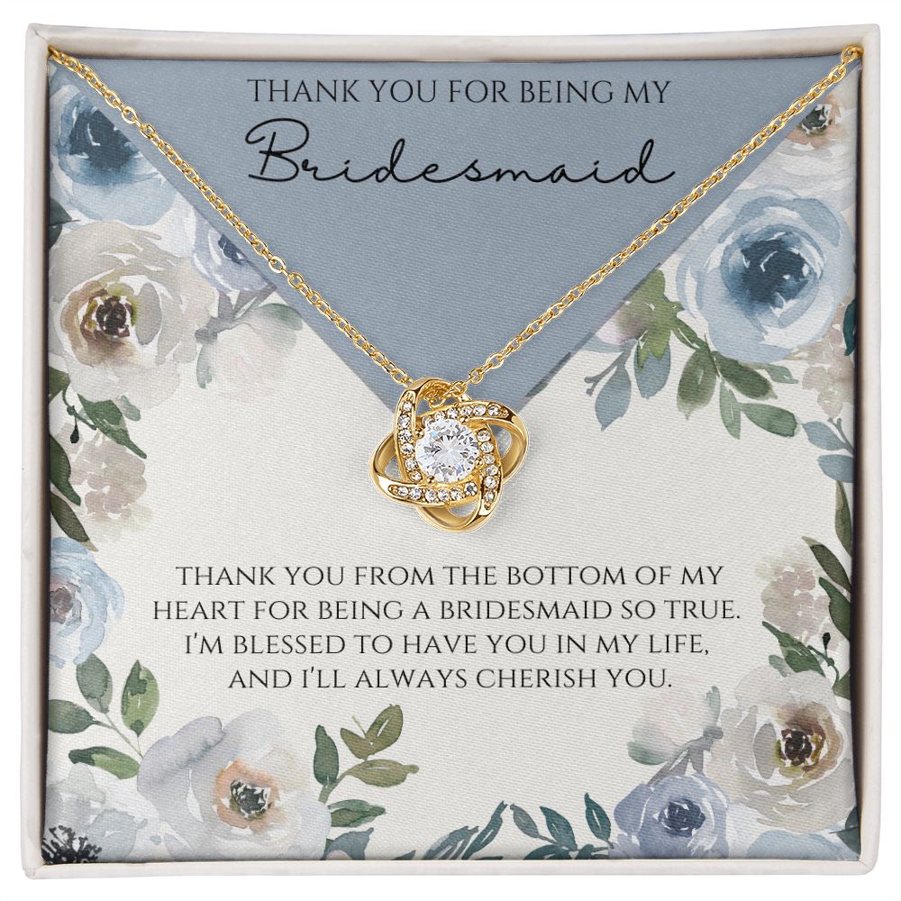 Maid of Honor Thank You Gift | Bridesmaid Necklace |  Thank You | White Gold | Yellow Gold | Matching Bridesmaids Gifts